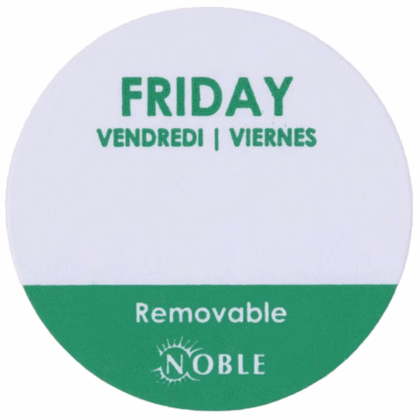25mm Round Clean Peel Removable Labels Friday 1000 Labels