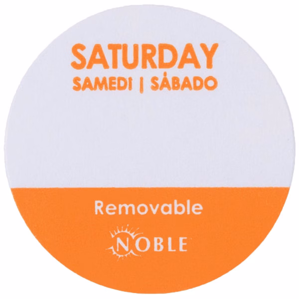 25mm Round Clean Peel Removable Labels Saturday 1000 Labels