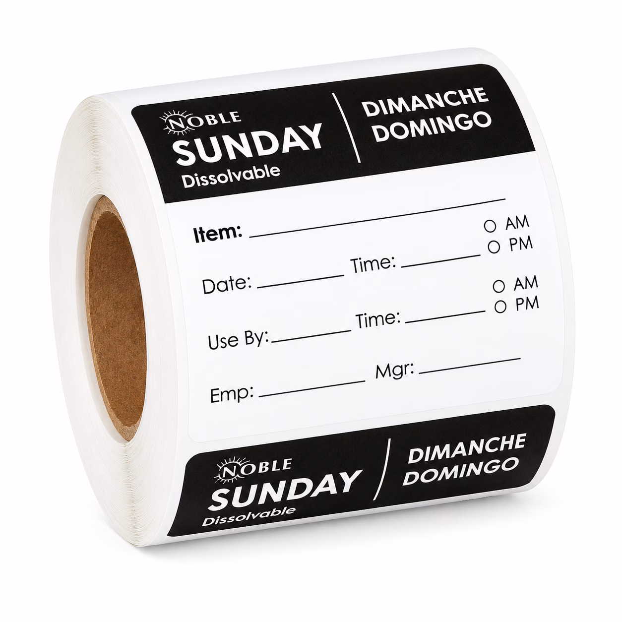 50 x 50mm Dissolvable Sunday 250 Labels