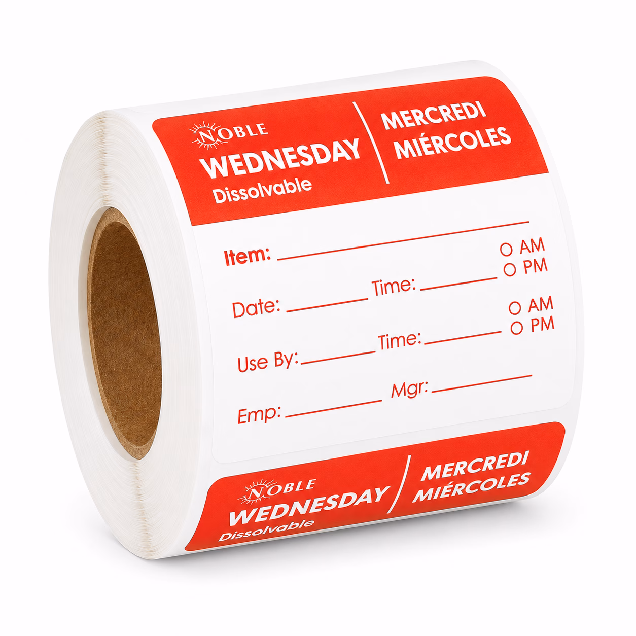 50 x 50mm Dissolvable Wednesday 250 Labels
