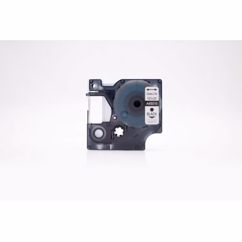 Dymo A45010 D1 Label Maker Compatible Tape - Black on clear 12mm x 7m