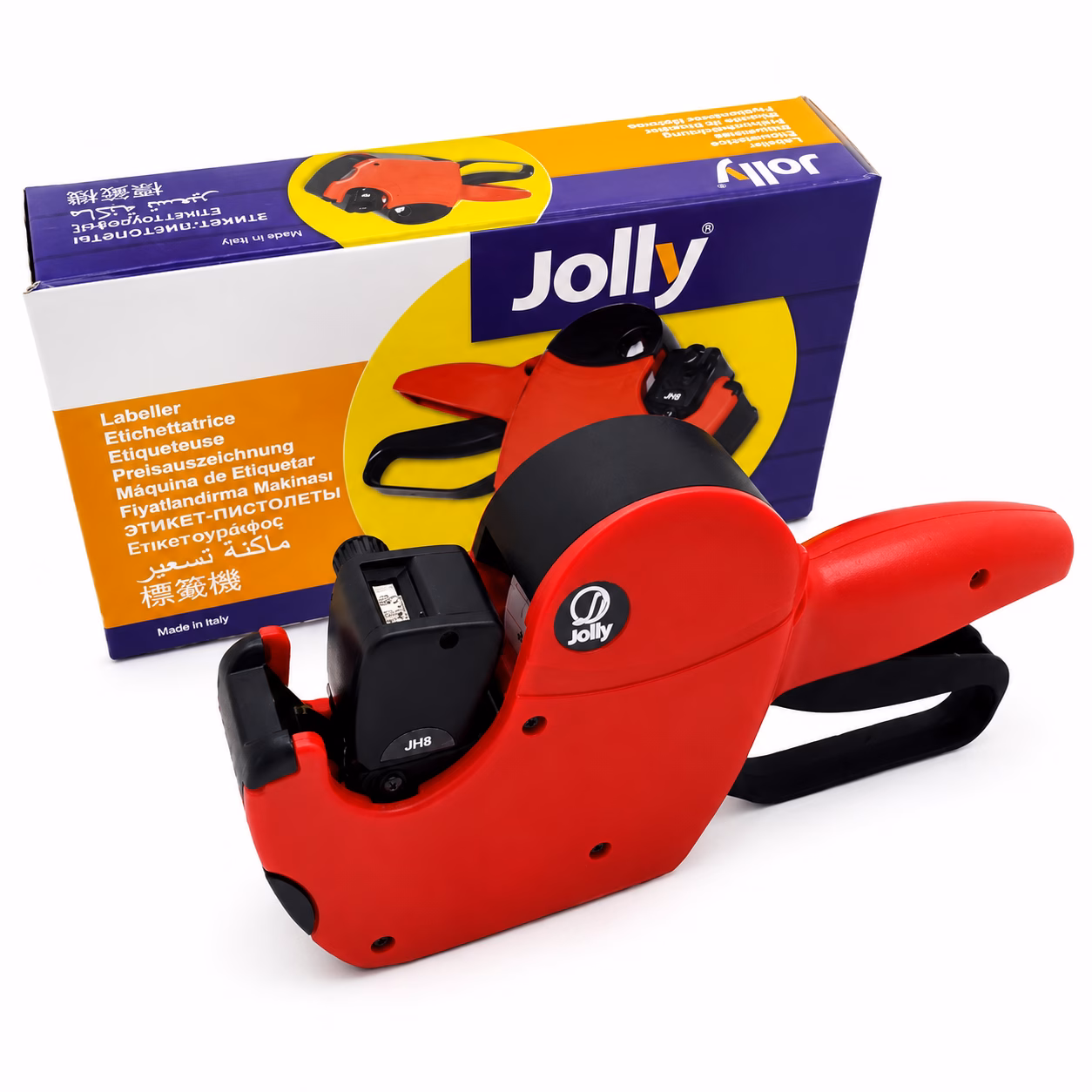Jolly JH8 Pricing Gun Labeller, 1 Line 8 Characters  uses 21 x 12mm labels.