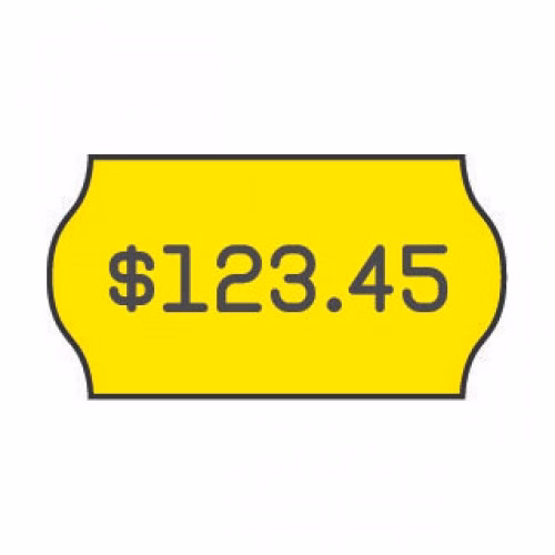 Meto 722/822/Motex 2212 Label 22mm x 12mm Fluorescent Yellow Permanent 1000 labels - 10 rolls per pack