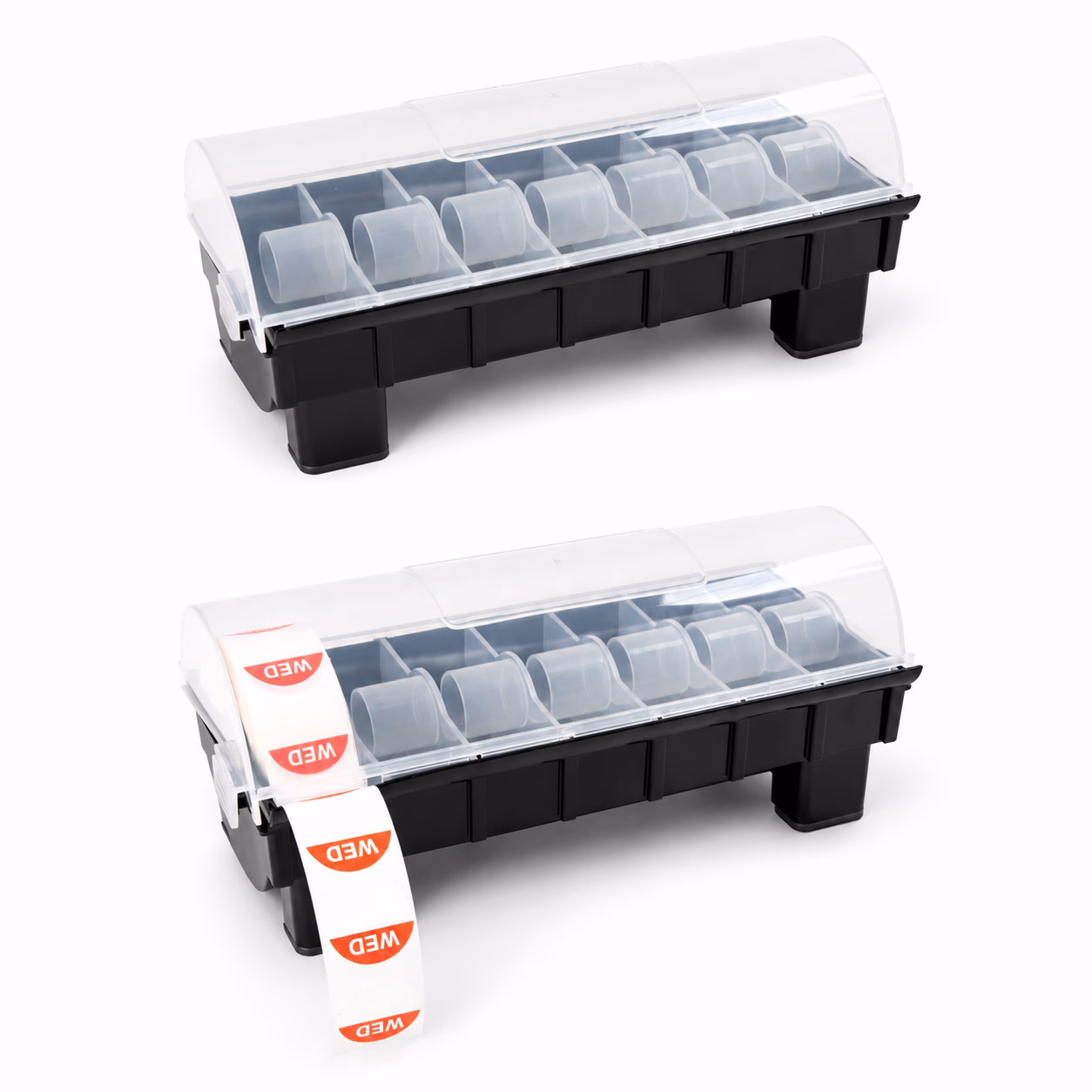 Small Label Dispenser - Holds 7 rolls of 25mm circle dissolvable labels or the 25 x 25mm Clean Peel Labels (sold separately), — image 2