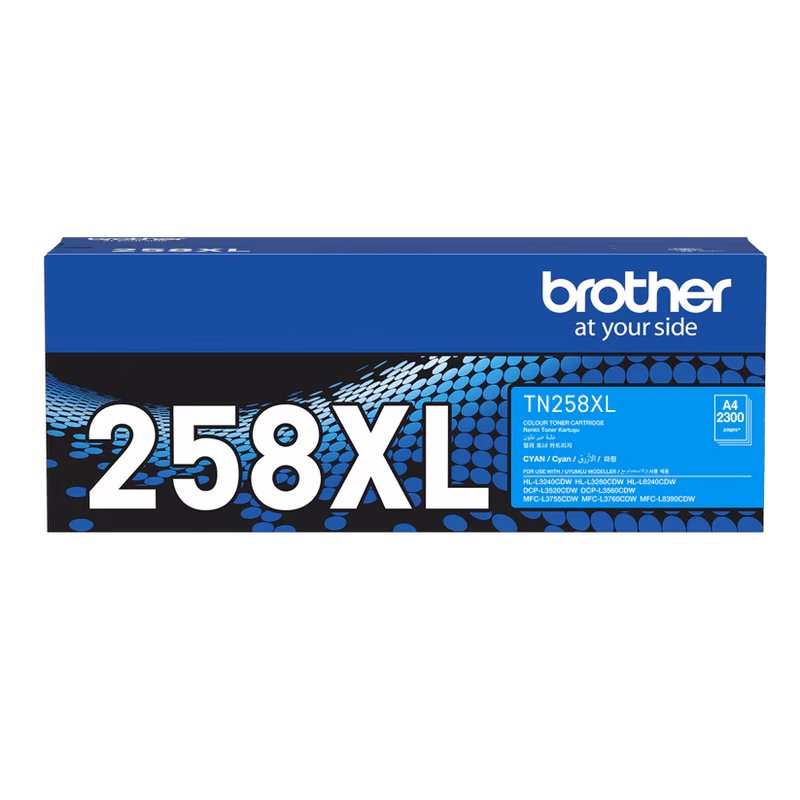 TN258 Brother
High Capacity Toner
Cyan
