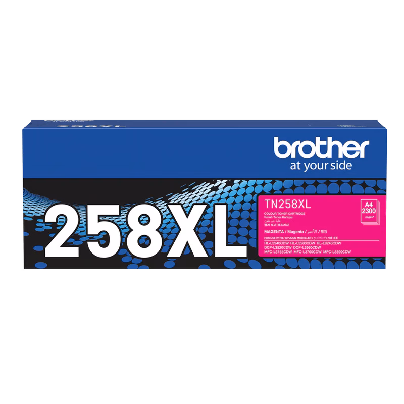 TN258 Brother
High Capacity Toner
Magenta