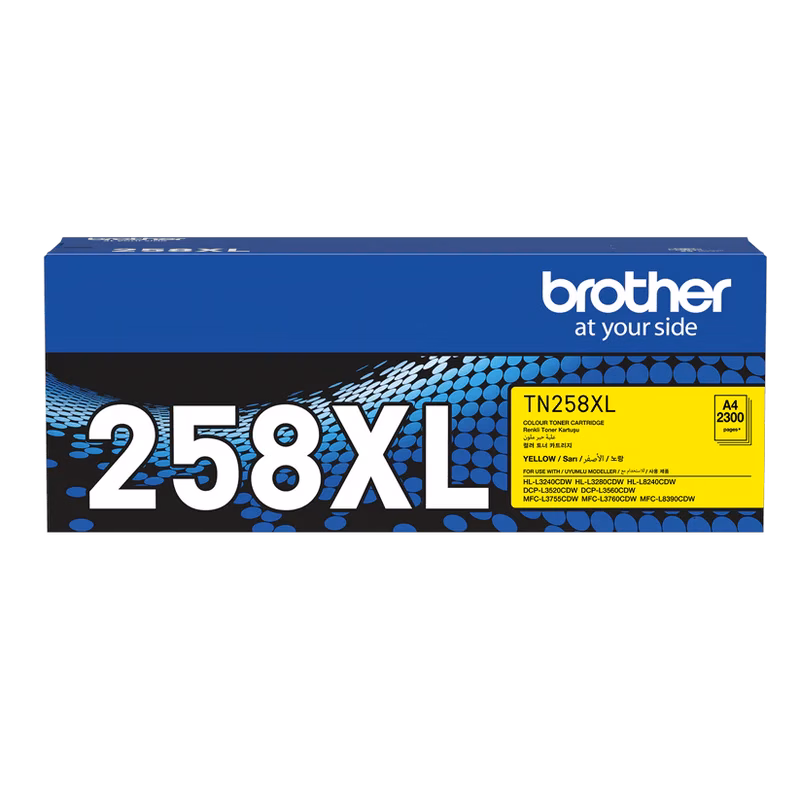 TN258 Brother
High Capacity Toner
Yellow