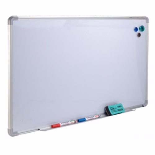 YOSOGO Magnetic Whiteboard Aluminium Frame 1800mm W x 1200mm H with pen tray