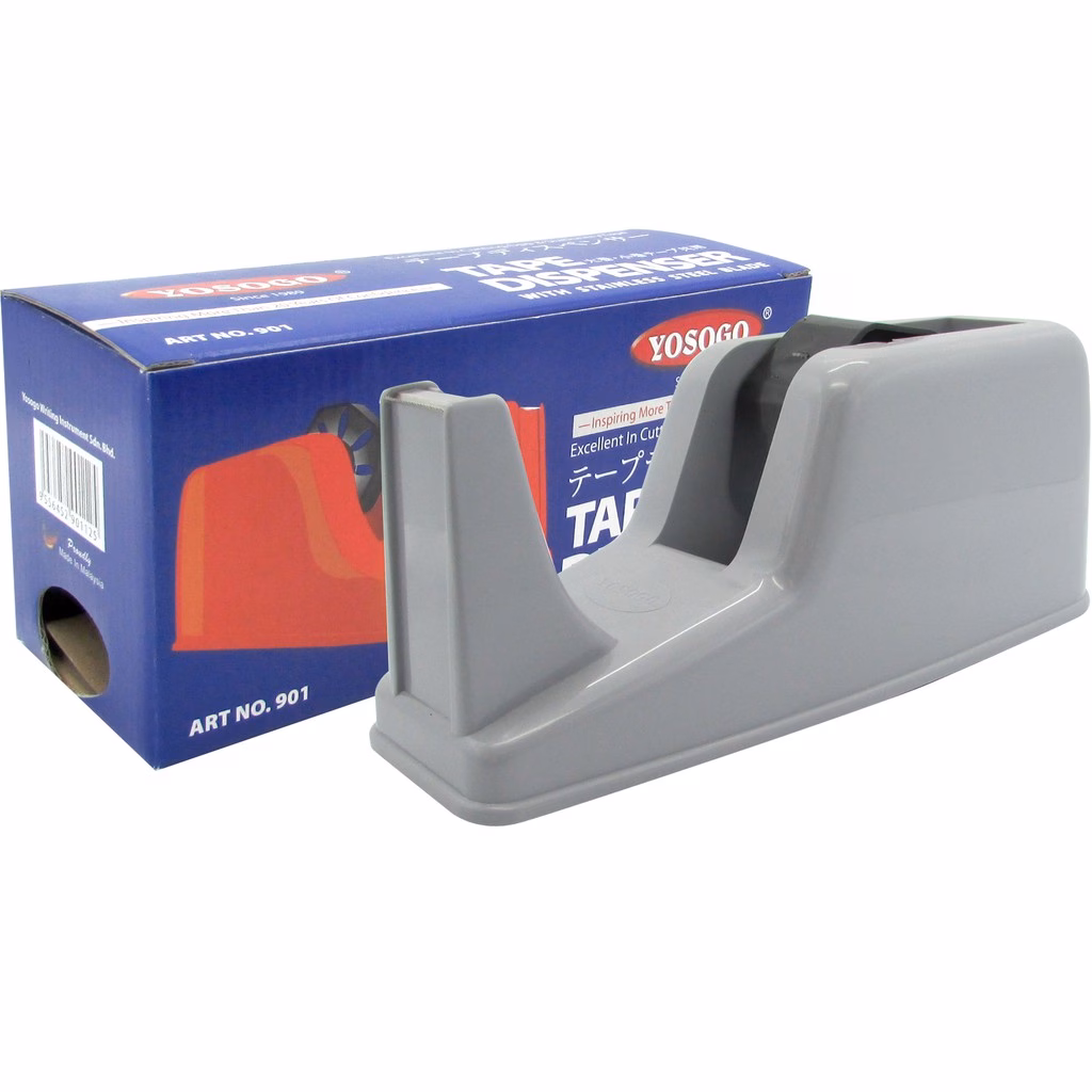 YOSOGO Tape Dispenser Heavy Weight - Black. Fits tape core of 25mm & 72mm, tape width of 12mm - 25mm